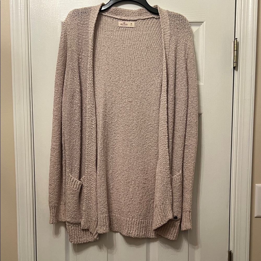 Hollister Women's Cream Open-Front Cardigan